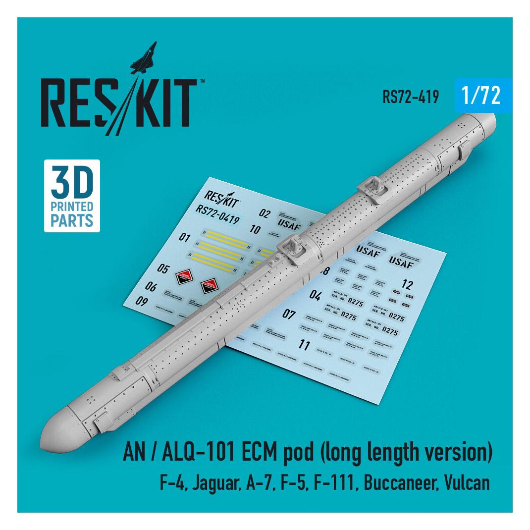 ResKit AN / ALQ-101 ECM pod (long length version) (F-4, Jaguar, A-7, F-5, F-111, Buccaneer, Vulcan) (3D Pri (RS72-0419)