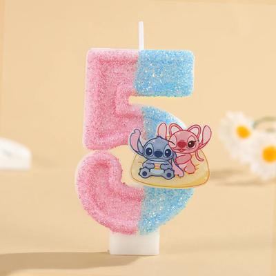 Uplift Treasures Cartoon Stitch Number Birthday Candle For Cake Decoration 5