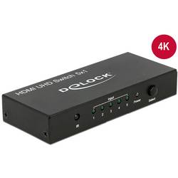Delock 18685 HDMI-Switch 3D-Wiedergabe möglich, mit Fernbedienung, Ultra HD-fähig, Metallgehäuse 3840 x 2160 Pixel