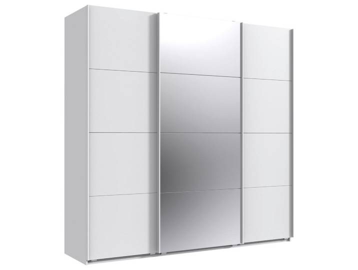 Mid.you Schwebetürenschrank, Weiß, Glas, 2 Fächer, 225x236x64 cm, BQ - Bündnis für Qualität, Made in Germany, DIN EN ISO 9001, Schrankfront mit Spiegel, Schlafzimmer, Kleiderschränke, Kleiderschränke mit Spiegel