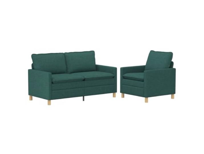 PUGYNBK 2-teiliges Sofa, Dunkelgrün, Stoff, modern, minimalistisch, mit Skandinavischer Stil, robuste Polsterung, abnehmbare Kissen, vielseitige Verwendung, klare Linien, elegantes Finish