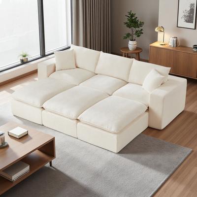 Chenille Modern Cloud Sectional Sofa with Freely Combinable Design
