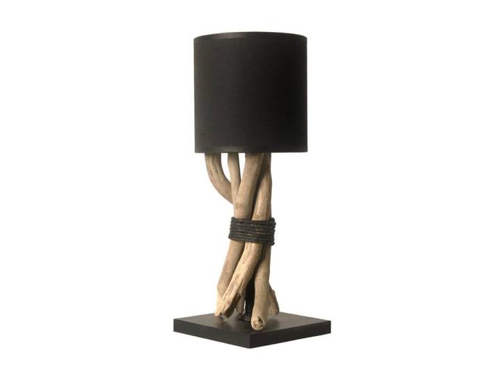 Lampe de chevet en bois noir