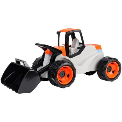 Spielzeug-Aufsitzbagger LENA "Giga Trucks Aufsitz-Schaufellader", orange (weiß), Spielzeugfahrzeuge, KinderT:68,5cm, Kunststoff, Made in Europe, T:68,5cm