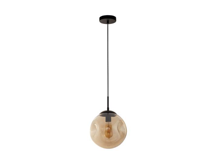 Dimmbare Design Pendellampe „Punch“ Schwarz, Champagne Searchlight