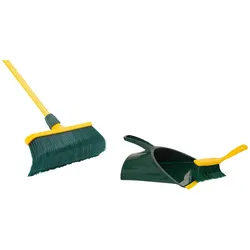 Krallenbesen Set 40 cm Kunststoff mit Teleskopstiel Kehrgarnitur gebogenen Borsten Gartenbesen Straßenbesen Kehrbesen (Besen + Kehrschaufel Set Krallenhandfeger , 40 cm)
