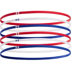 6er Pack UNDER ARMOUR Mini Elastic Haarbänder Damen 600 - red/white
