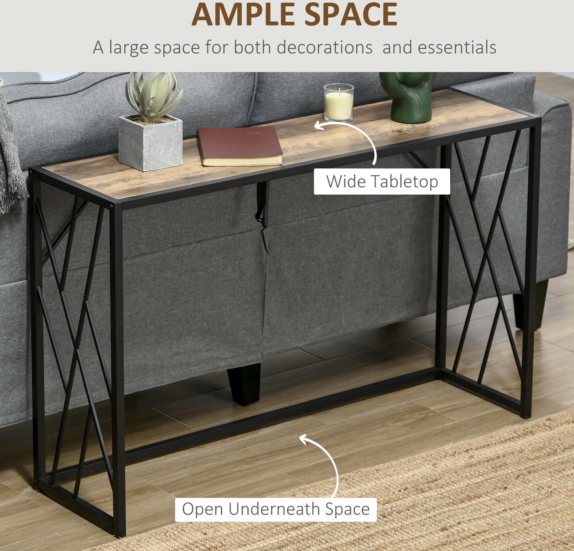 giordanoshop Consolle Fissa 120x35x75 cm in Metallo e Legno Marrone...