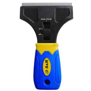 S&R Schaber 432100004, mit 5 Edelstahlklingen, Glasschaber, Kunststoff