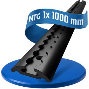 NTG Airlineschiene Standard, zum Kleben & Schrauben, 100 cm, aus Aluminium, schwarz, halbrund