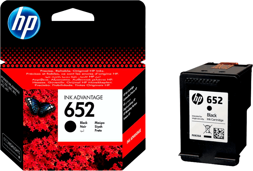 HP 652 Sort Original Blækpatron 360 Sider (F6v25ae)