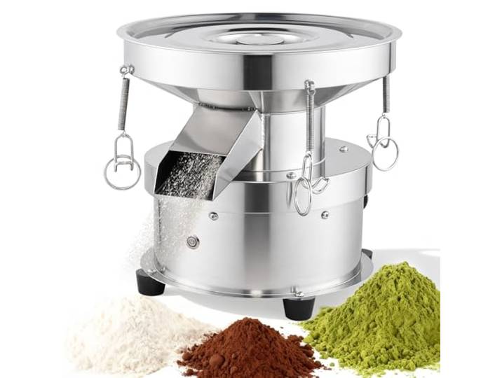 YUCHENGTECH Siebmaschine 30CM 50W 1350 U/min【ohne Sieb】 3–5 kg Verarbeitungskapazität für Mehl Kakaopulver Puderzucker Getreidepulver