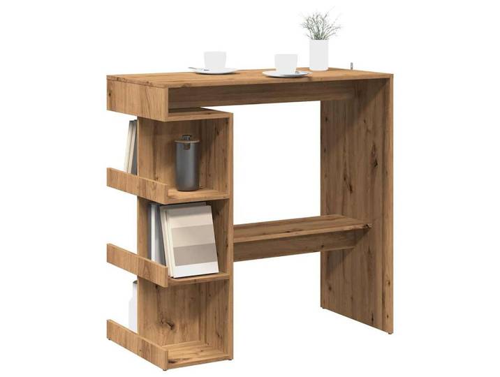vidaXL Bartisch, Bartisch mit Regal Artisan-Eiche 100x48x101,5 cm