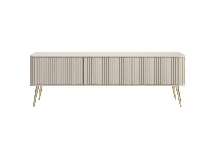 TV-LOWBOARD Ovarlo Greige mit goldenen Metallbeinen 163 cm