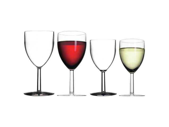 Weinglas MEPAL Kunststoff-Weingläser 4er Set transparent , bunt (transparent), B:2cm H:2cm, Kunststoff, Trinkgefäße, Weinglas, Spülmaschinengeeignet