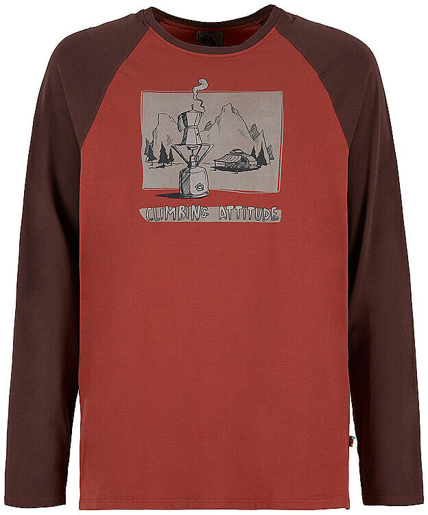 E9 Herren Klettershirt Long Coffee dunkelrot   L M