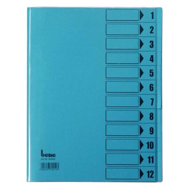 Bene Ordnungsmappe DIN A4 12Fächer PVC (A4, 1x) (084800BL)