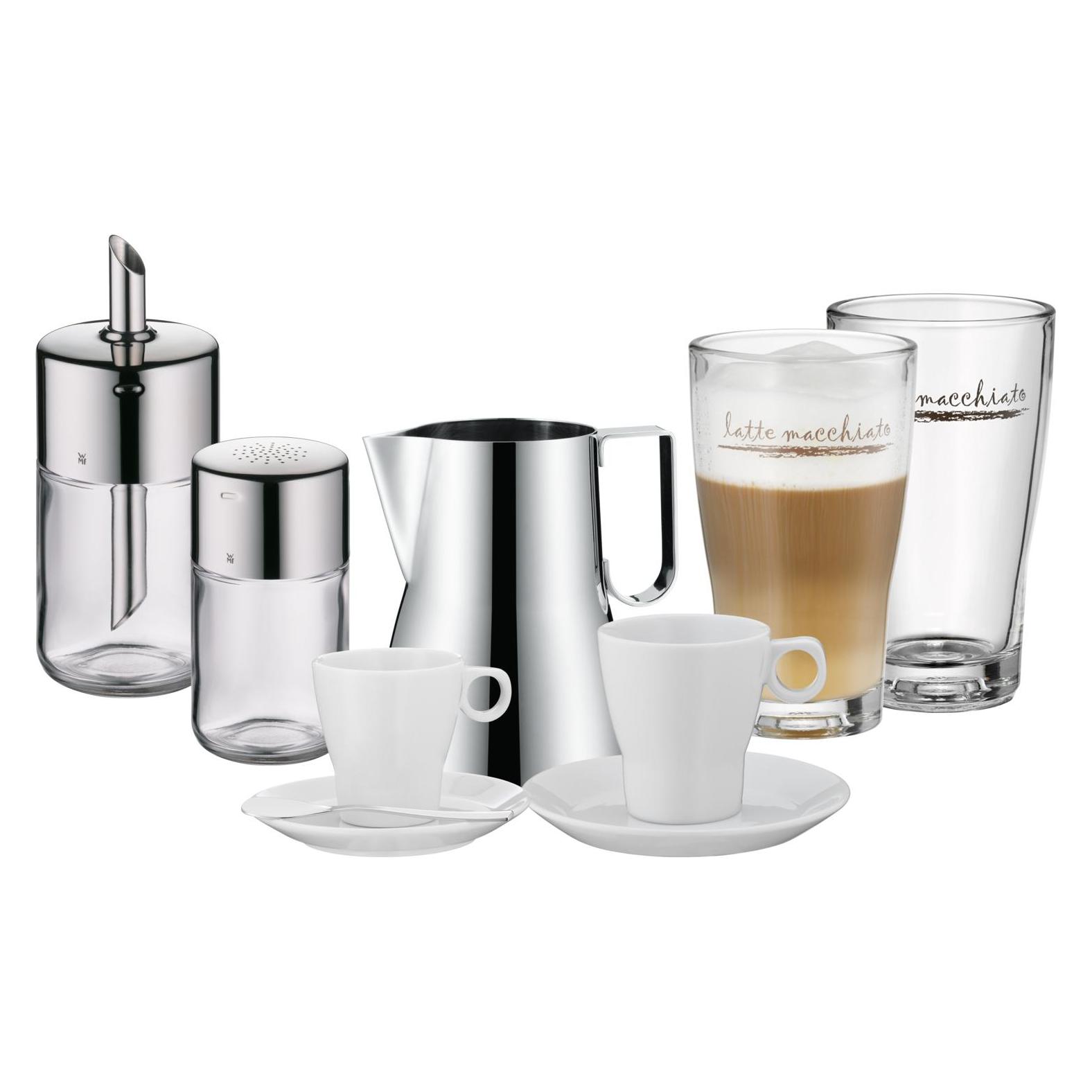 WMF Zuckerstreuer Gewürzstreuer 240g für Zucker Kakao Barista Glas Edelstahl (0.25 l) (06.3661.6040)