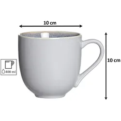 Ritzenhoff & Breker, Tasse, Skagen Stone Kaffeebecher (440 ml, 6x)