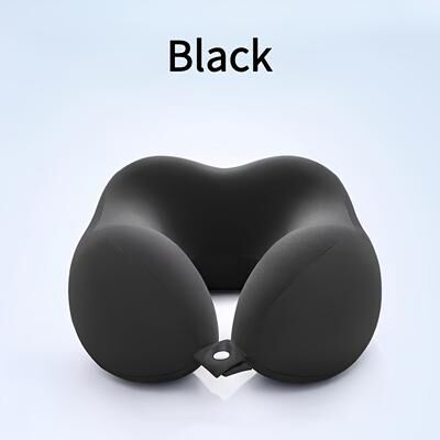 Uplifted Trends U Shaped Neck Pillow For Adults Ergonomic Travel And Office Support Medium Soft Comfort For Neck Protection black