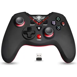 Spirit Of Gamer SOG-RFXGP Gaming-Controller, USB Gamepad Analog / Digital PC, Playstation 3 (PC, PS3), Gaming Controller, Rot, Schwarz