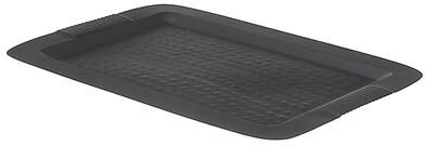 IH Casa Decor "Rectangular Hammered Tray 17"" X 12"" Matt Black"