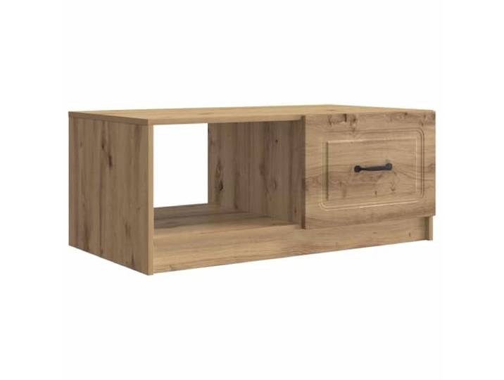 IBUQDDV Couchtisch Artisan-Eiche 90 x 50 x 37 cm Holzwerkstoff Rechteckige Form, Schwenktüren mit 90° Drehung, schwarze Stangengriffe, viel Stauraum, pflegeleicht