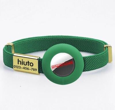Inspired Finds Personalized Breakaway AirTag Cat Collar With Name Tag & Adjustable GPS Holder green