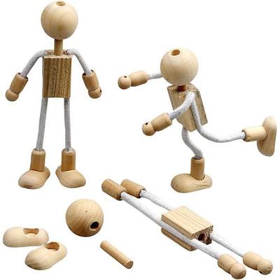 Creativ Company Biege-Figuren aus Holz, H 12 cm, 4er Set