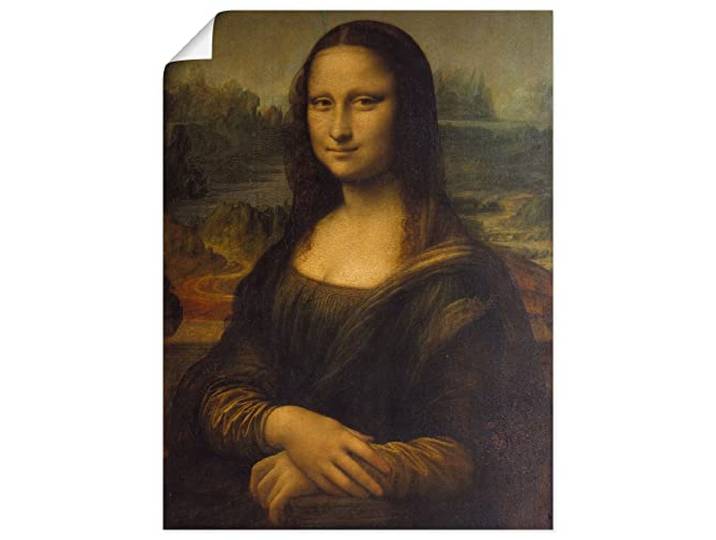 ARTLAND Wanddeko Poster & Kunstdrucke Wandposter 45x60 cm Menschen Frau Portrait Lächeln Mona Lisa 1503 Renaissance Leonardo da Vinci T7ZJ