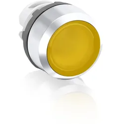 ABB MP1-21Y Leuchtdrucktaster, gelb, flach-tastend, Frontring, Kunststoff verchromt beleuchtbar, transparent 1SFA611100R2103