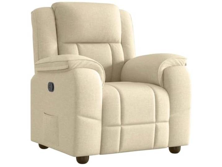 Todiikf Relaxsessel Manuell TV Sessel mit Liegefunktion Stoff Creme Ergonomischer Ruhesessel für Wohnzimmer und Schlafzimmer, dicke Polsterung mit praktischer Seitentasche für Zeitungen.
