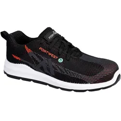 Sicherheitshalbschuhe S1PS "FC06" schwarz/rot - 37 - schwarz