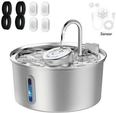 Inspire Essentials AquaSteel 3.2L Stainless Steel Pet Water Fountain 2