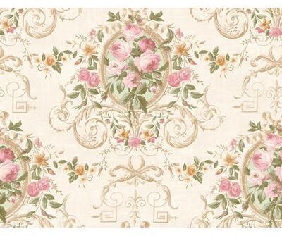 Seabrook Designs Aurore Floral Cameo Unpasted Wallpaper