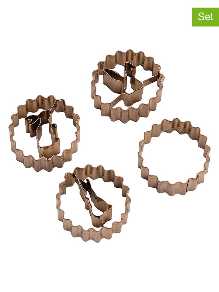 Dr. Oetker 4er-Set: Ausstecher "Linzer Häschen" in Kupfer - Ø 3,5 cm - onesize
