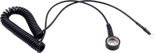 Quadrios ESD-Erdungskabel 1.80m Druckknopf 10 mm, Ringkabelschuhanschluss