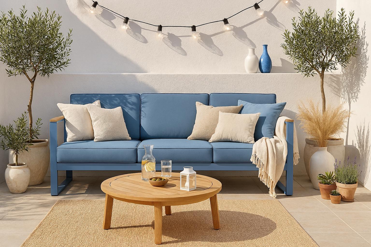 Sitzer Gartensofa Casablanca Blue ideal für Patio und Terrasse