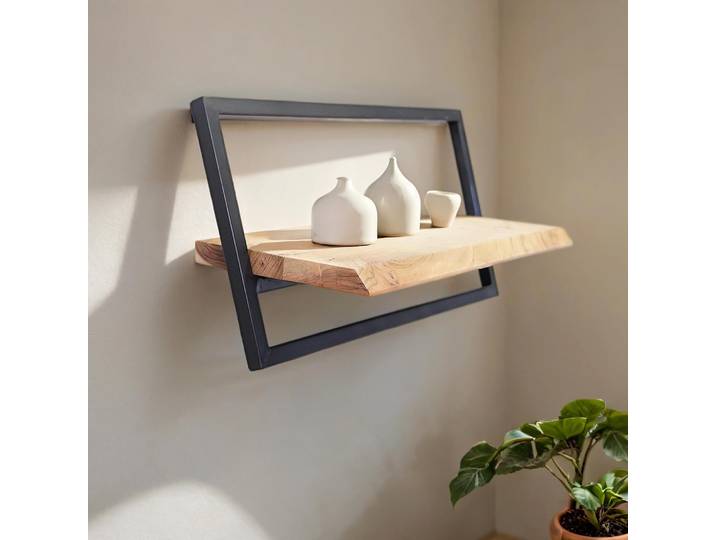 Etagère murale 60 cm bois et metal - Inclined