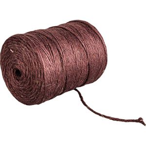 Rayher Bindfaden 4200305, Jutegarn, 3-fach, Stärke 3,5mm, dunkelbraun, Länge 280m