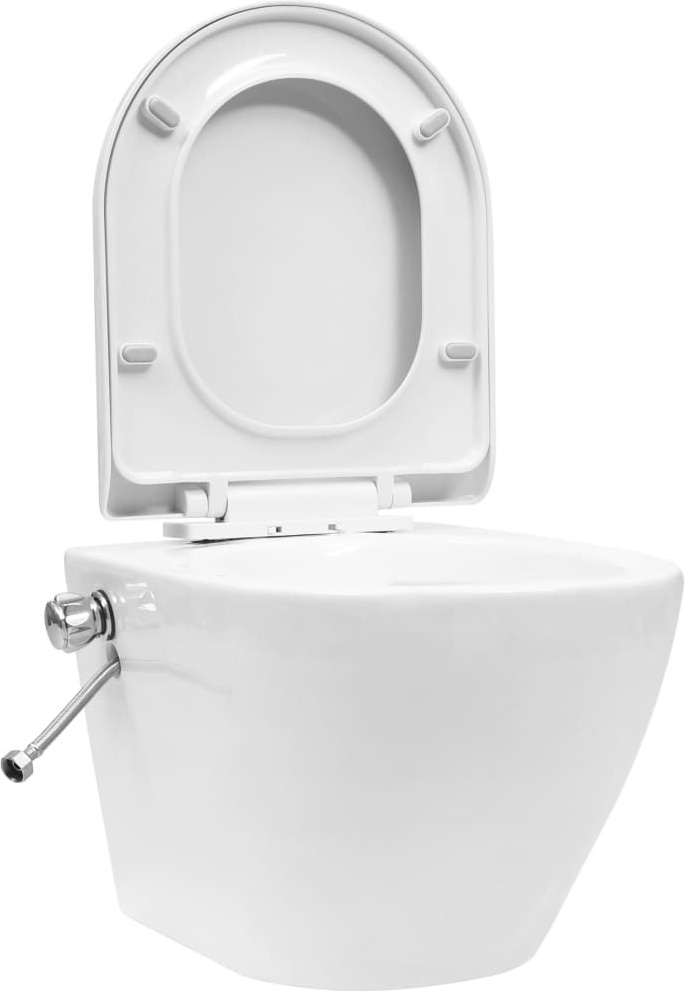 Wand-WC ohne Spülrand mit Bidet-Funktion Keramik Weiß