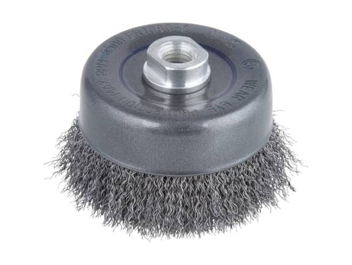 wolfcraft 2151000 cepillo metálico\, forma de copa\, trenzado rosca M 14 PACK 1\,argent