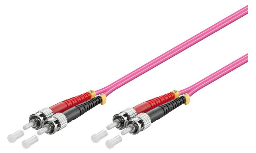 Alcasa OM4 vezeloptiek kabel met ST/ST connector, 20 meter