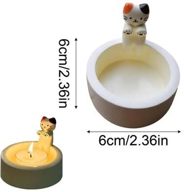 Uplifted Finds Cute Kitten Candle Holder With Hand Warming Paws Design b