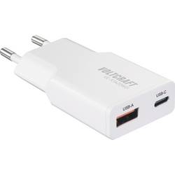 VOLTCRAFT UC-1C1A20W01 USB Ladegerät 20 W 1x USB-A, 1x USB-C® Fast Charge, USB PD 3.0 Weiß GaN VC-17010770