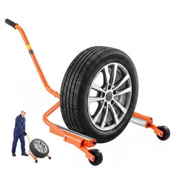 VEVOR Reifenradwagen 204 kg Traglast Reifenmontagewagen Kohlenstoffstahl für Werkstätten & Heimgaragen, Passend für ReifenØ 23,5–43,5 Zoll, 360° Drehbare Rollen, Verlängerter & Kraftsparender Griff