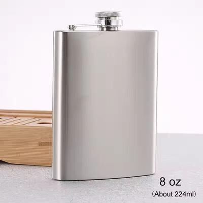 Inspired Living Compact Travel Stainless Steel Hip Flask 10 Oz Pocket Whisky & Wine Bottle 8 Oz