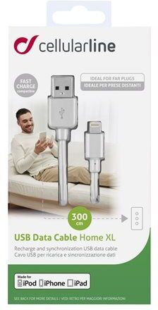 Cellular Line usb to lightning cable 3m - white