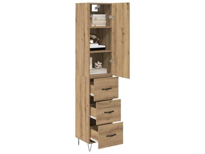 KTHLBRH Anrichte Eiche Handwerk 34,5 x 34 x 90 cm Mehrschichtholz, modernes Highboard, vielseitig einsetzbar für Wohnzimmer oder Esszimmer