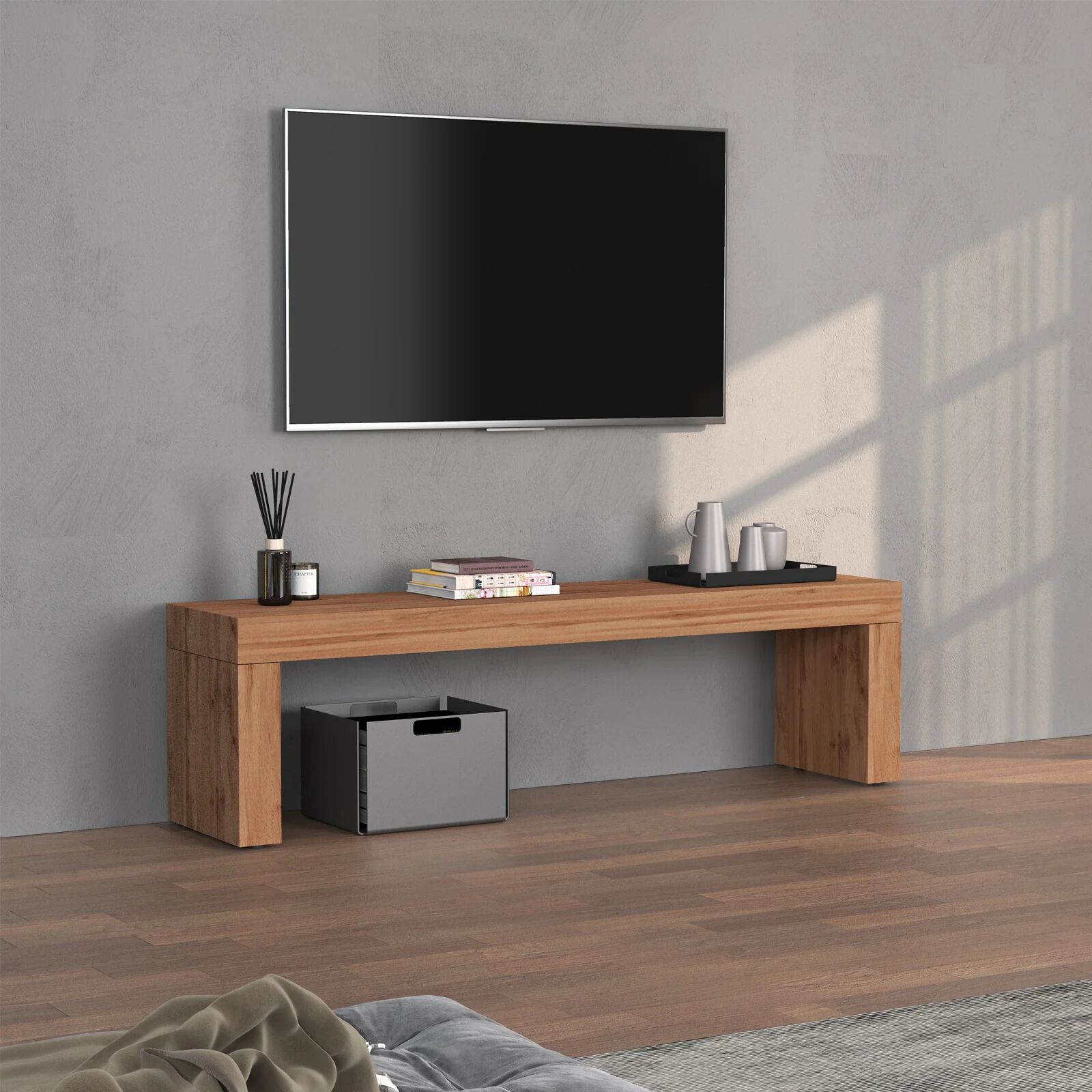 garneroarredamenti Panca porta tv 180x51h cm rovere Block